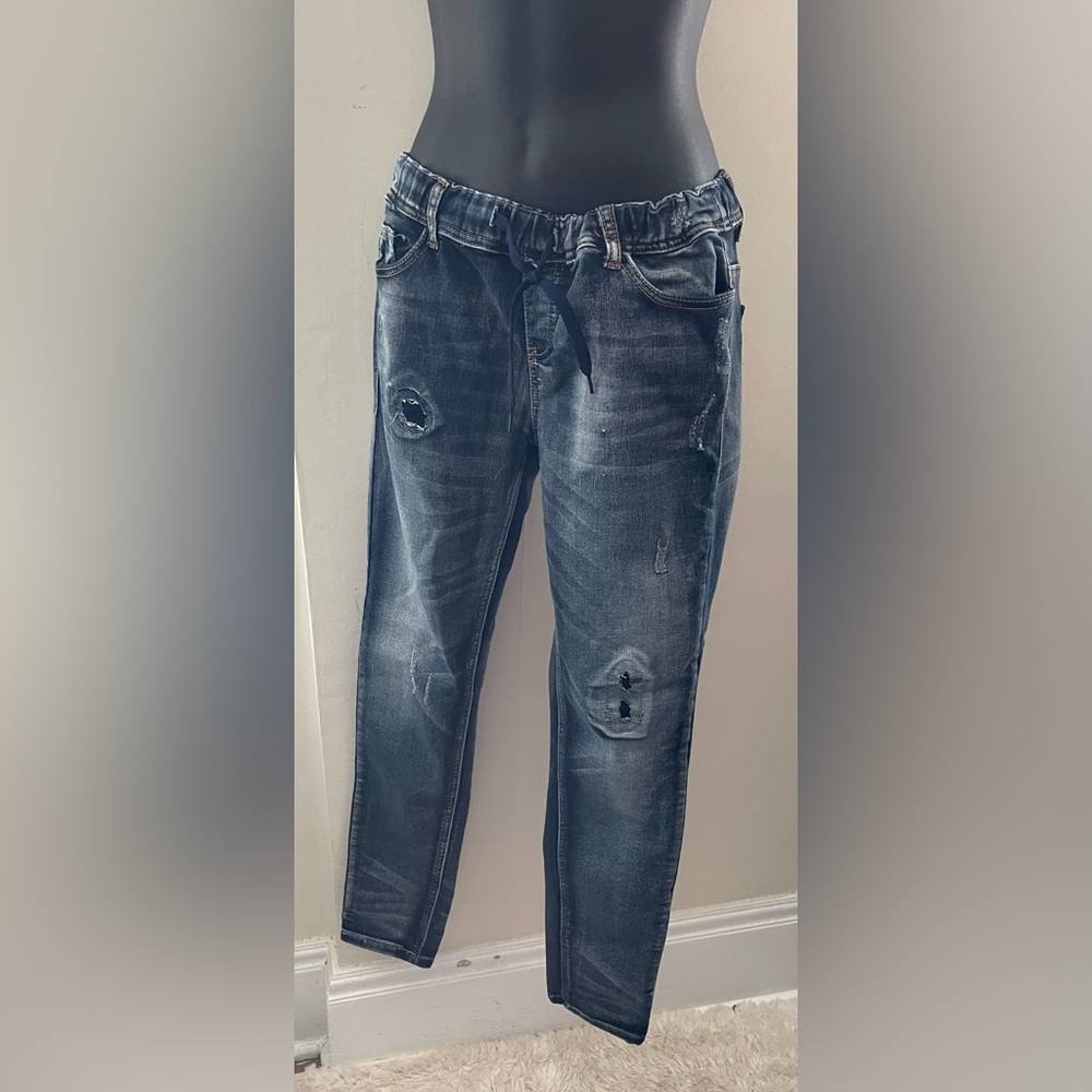 Seductions Sirens Distressed Blue Jeans/Jeggings Size 7